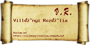 Villányi Rozália névjegykártya